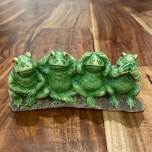 Vintage Frogs Figurine See No Evil, Hear No Evil, Speak No Evil Confucius Decor